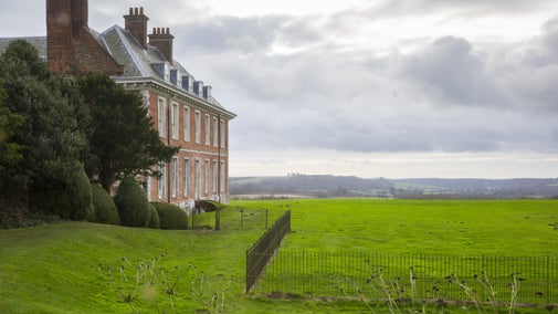 House and grounds in winter at Uppark, West Sussex